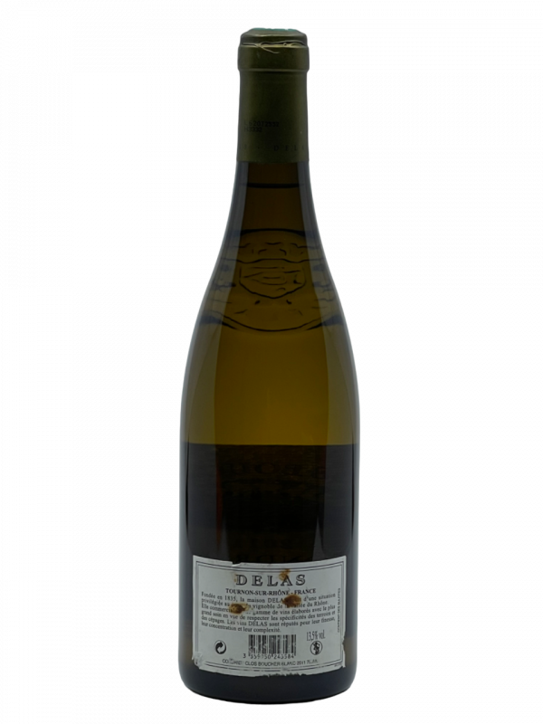 Rhône Condrieu Clos Boucher blanc Maison Delas Frères Champagne Deutz viognier cépage mythique rareté finesse domaine propriété hectare parcelle puissance terroir unique millésime années exceptionnelles production limité rendement faible rareté caractère précieux unique fruit soin sélection qualité supérieure millésime nez bouche attaque finale note arôme bouquet couleur robe reflets