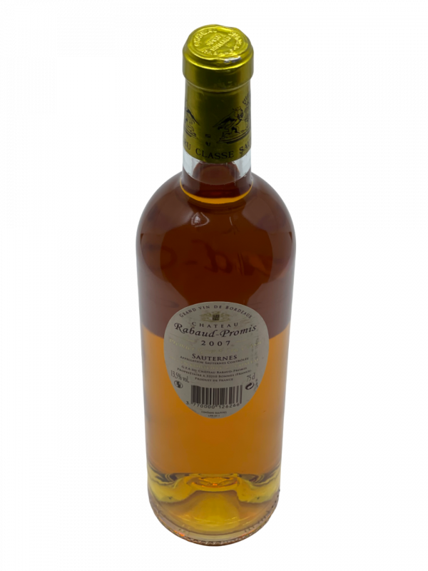 Bordeaux Sauternes Château Rabaud Promis Grand Cru Classé 1855 qualité vin blanc liquoreux agréable fraîcheur pourriture noble vinification composition millésime nez bouche attaque finale note arôme bouquet couleur robe reflets fruits frais agrumes confit texture délicieuse densité combinaison cuvée vieillissement fruits exotiques mangue papaye marmelade confiture gelée orange coing révélation équilibre douceur épice intense minéralité verticalité