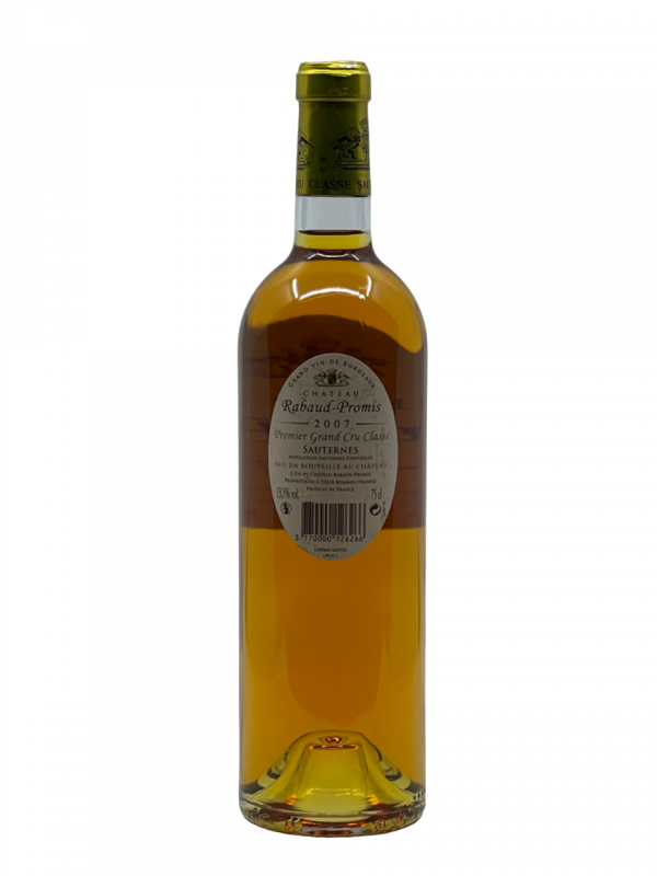 Bordeaux Sauternes Château Rabaud Promis Grand Cru Classé 1855 qualité vin blanc liquoreux agréable fraîcheur pourriture noble vinification composition millésime nez bouche attaque finale note arôme bouquet couleur robe reflets fruits frais agrumes confit texture délicieuse densité combinaison cuvée vieillissement fruits exotiques mangue papaye marmelade confiture gelée orange coing révélation équilibre douceur épice intense minéralité verticalité