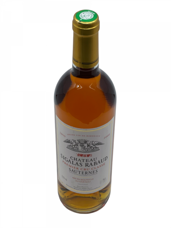 Bordeaux Sauternes Château Sigalas Rabaud Premier Grand Cru Classé 1855 qualité vin blanc liquoreux liqueur fraicheur concentré puissant élégance rare amateur famille propriété tradition savoir-faire domaine pourriture noble vinification composition millésime nez bouche attaque finale note arôme bouquet couleur robe reflets fruits frais agrumes confit texture délicieuse densité combinaison cuvée vieillissement fruits exotiques mangue papaye marmelade confiture gelée orange abricot poire noix immortelle sable oxydatif coing révélation équilibre douceur épice safran intense subtil pamplemousse rose élégant