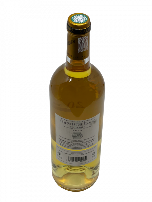 Bordeaux Sauternes Château La Tour Blanche Grand Cru Classé 1855 qualité vin blanc liquoreux sélection pourriture noble vinification composition savoir-faire expression terroir style puissance fraîcheur pourriture noble vinification complexité aromatique millésime nez bouche attaque finale note arôme bouquet couleur robe reflets fruits frais agrumes confit texture délicieuse vanille zeste bergamote citron confit figue raisin Corinthe acidulée amande grillée persistance vieillissement fruits exotiques révélation équilibre douceur épice intense minéralité verticalité