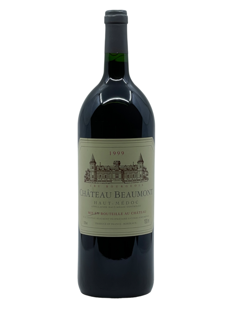 Bordeaux Haut Médoc Cru Bourgeois Château Beaumont histoire terroir tradition vignoble vins rouges classement millésime nez bouche attaque finale note arôme bouquet couleur robe reflets pourpre suave belle intensité promesse fruitée fruits mûrs cerise violette boisé fumé palais élégante volume tanin savoureux fraîche cassis mentholé réussi équilibré