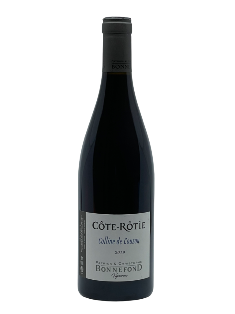 Rhône Côte Rôtie Colline de Couzou domaine Patrick et Christophe Bonnefond appellation climat exposition vallée du Rhône Condrieu fameux terroir Jamet Bonserine raisin négoce vigne vin rouge référence assemblage cépage syrah viognier superficie hectare millésime nez bouche attaque finale note arôme bouquet palais couleur robe reflets violet profond riche épice poivre réglisse violette fruit noir tanin fin potentiel garde vieillissement soyeux élégant