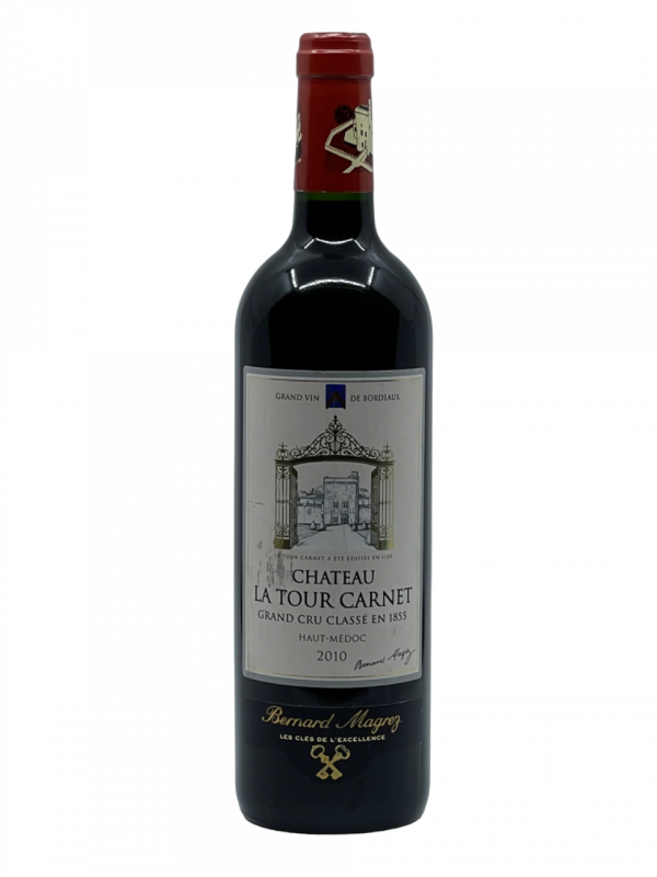 Bordeaux Haut Médoc Château La Tour Carnet Bernard Magrez Saint Julien Gironde bordelais appellation Grand Cru Classé 1855 renouveau impulsion propriétaire armateur Louis Lipschitz vignoble vigne vin rouge replanter restaurer agrandir superficie domaine noblesse illustre millésime nez bouche attaque finale note arôme bouquet palais palette aromatique couleur robe reflets tanin dimensionné pourpre dense graphite bleuet framboise fleur printanière cœur fruit puissance bouche patience révélation vieillissement