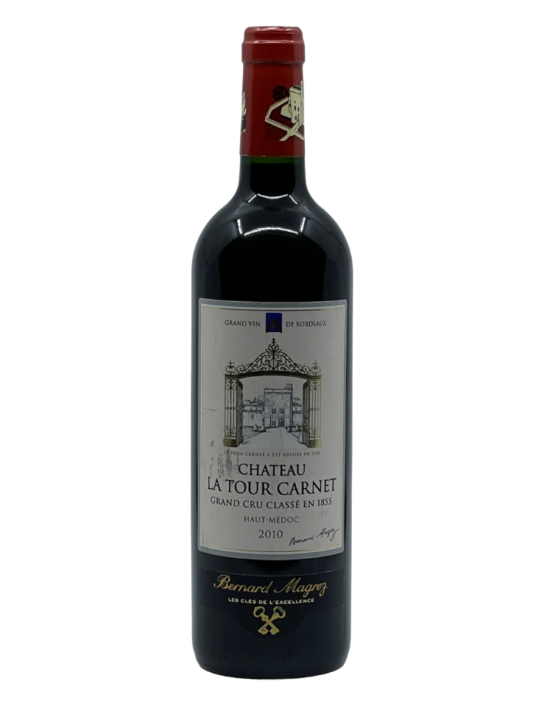 Bordeaux Haut Médoc Château La Tour Carnet Bernard Magrez Saint Julien Gironde bordelais appellation Grand Cru Classé 1855 renouveau impulsion propriétaire armateur Louis Lipschitz vignoble vigne vin rouge replanter restaurer agrandir superficie domaine noblesse illustre millésime nez bouche attaque finale note arôme bouquet palais palette aromatique couleur robe reflets tanin dimensionné pourpre dense graphite bleuet framboise fleur printanière cœur fruit puissance bouche patience révélation vieillissement