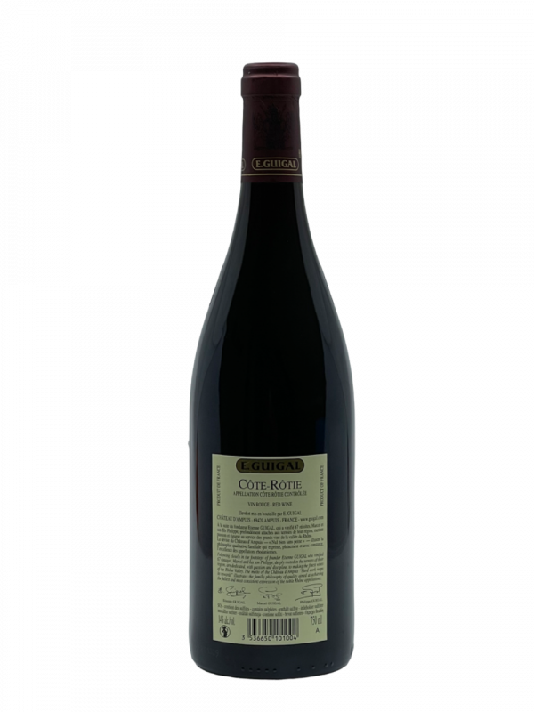 Rhône Côte Rôtie Guigal Brune Blonde appellation véritable joyau viticole vignes vin rouge domaine familial exploitation renommée réputation marque mondial reconnaissance tradition savoir-faire génération millésime nez bouche attaque finale note arôme bouquet couleur robe reflets style classique nuance tourbe olive réglisse terreuse magnifique cassis fruits noirs belle texture riche profondeur richesse étonnante corsé vieillissement apogée maturité