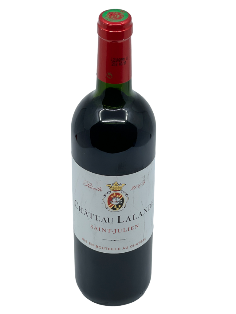 Bordeaux Château Lalande appellation Saint Julien propriété domaine terroir expression rive gauche gironde superbe cépage Cabernet Sauvignon parcelle Château Lagrange millésime nez bouche attaque finale note arôme bouquet palais palette aromatique couleur robe reflets rubis grenat fine intense complexe aération senteur élevage boisé tendresse finesse dense ample tanin soyeux élégance texture velouté vieillissement garde