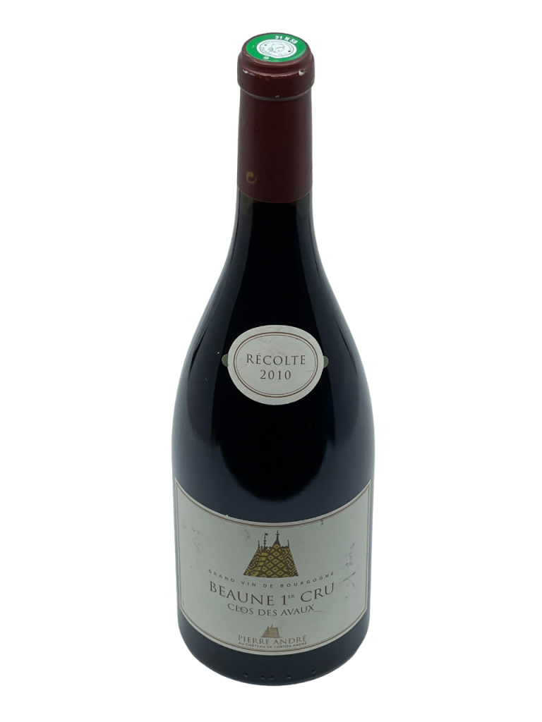 Bourgogne Beaune Premier Cru Clos des Avaux Château Corton Pierre André appellation climat colline superficie hectare vignes vin rouge parcelle raisin terroir connaissance élevage vinification fût de chêne noble barrique millésime nez bouche attaque finale note arôme bouquet palais couleur robe reflets couleur carmin cerise griottes cassis vanille tanin soyeux intense fruits rouges noirs maturité apogée vieillissement