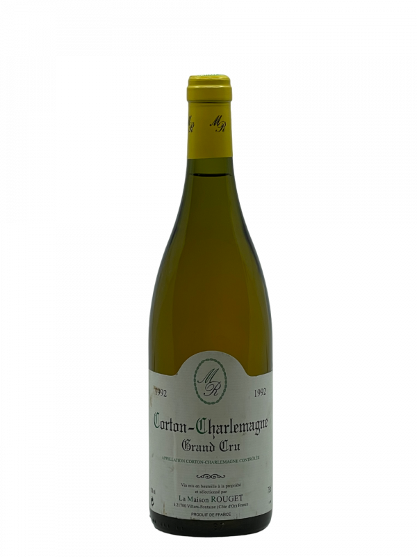 Bourgogne Corton Charlemagne Grand Cru Maison Rouget appellation climat colline montagne des cortons charme vin blanc parcelle chardonnay cépage terroir vinification millésime nez bouche attaque finale note arôme bouquet palais couleur robe reflets étincelle élégance équilibre fruits blancs agrumes magnifique fraîcheur texture grasse amplitude persistance floral superbe pâtissier fruits secs coque boisé intense délicat corsé précision brillant remarquable minérale