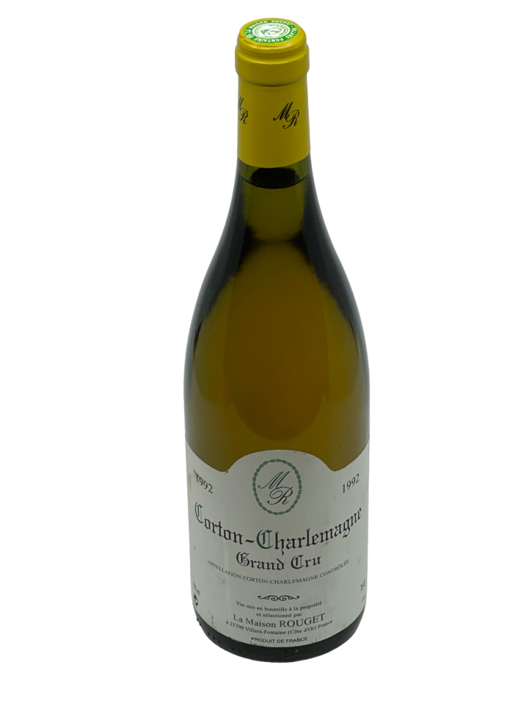 Bourgogne Corton Charlemagne Grand Cru Maison Rouget appellation climat colline montagne des cortons charme vin blanc parcelle chardonnay cépage terroir vinification millésime nez bouche attaque finale note arôme bouquet palais couleur robe reflets étincelle élégance équilibre fruits blancs agrumes magnifique fraîcheur texture grasse amplitude persistance floral superbe pâtissier fruits secs coque boisé intense délicat corsé précision brillant remarquable minérale