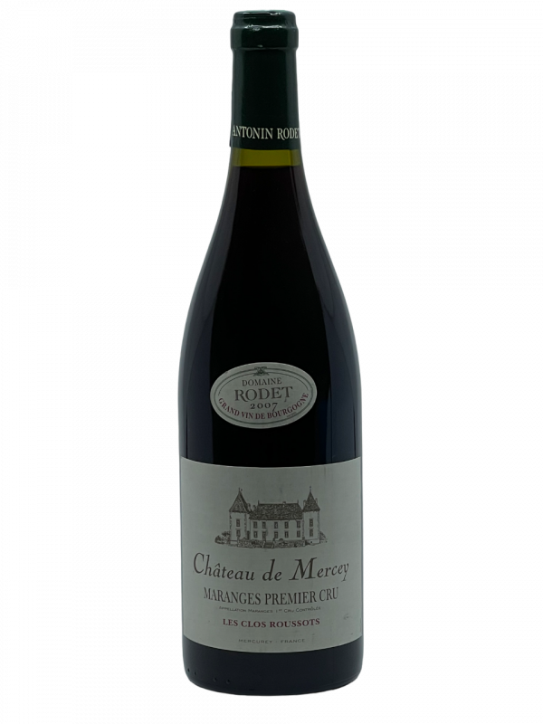 Bourgogne Maranges Premier Cru Clos Roussots appellation climat Domaine Antonin Rodet Château de Mercey vignoble vigne vin rouge cépage pinot noir terroir exigeant savoir-faire vigneron travail parfait équilibre millésime nez bouche attaque finale note arôme bouquet palais couleur robe reflets rubis brillant fruits noirs épice franche charnue vive harmonieux saveur cerise myrtille jeunesse vieillir maturité apogée prêt à boire