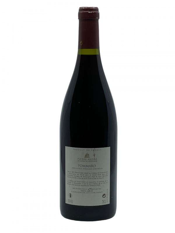 Bourgogne Pommard Château Corton Pierre André appellation climat colline superficie hectare vignes vin rouge parcelle raisin terroir connaissance élevage vinification fût de chêne noble barrique panoplie aromatique millésime nez bouche attaque finale note arôme bouquet palais couleur robe reflets couleur carmin cerise burlat griotte cassis vanille tanin soyeux intense fruits rouges noirs maturité apogée vieillissement garde resplendissant merveille texture dense