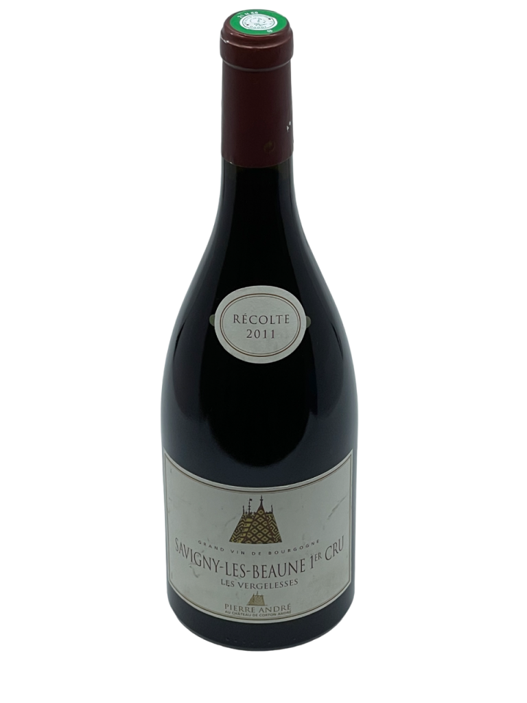 Bourgogne Savigny lès Beaune Premier Cru Les Vergelesses Château Corton Pierre André appellation climat colline superficie hectare vignes vin rouge parcelle raisin terroir connaissance élevage vinification fût de chêne noble barrique panoplie aromatique millésime nez bouche attaque finale note arôme bouquet palais couleur robe reflets couleur carmin cerise burlat griotte cassis mûre menthe sauvage velouté acidité longueur vanille tanin soyeux intense fruits rouges noirs maturité apogée vieillissement garde resplendissant merveille texture dense