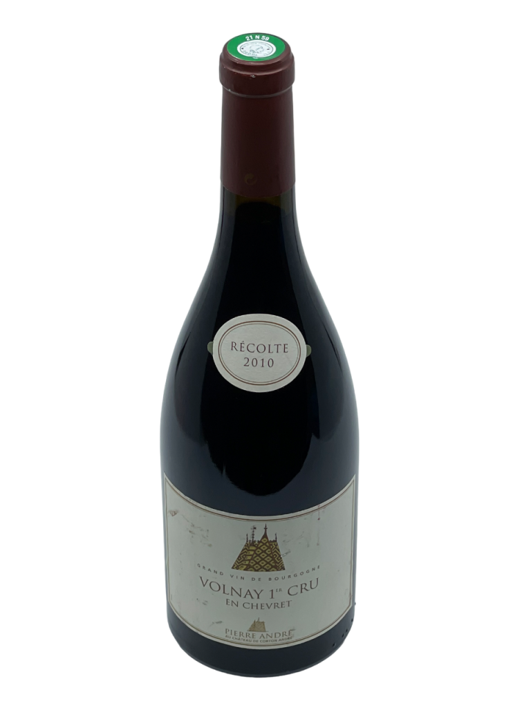 Bourgogne Volnay Premier Cru En Chevret Château Corton Pierre André appellation climat colline superficie hectare vignes vin rouge parcelle raisin terroir connaissance élevage vinification fût de chêne noble barrique panoplie aromatique millésime nez bouche attaque finale note arôme bouquet palais couleur robe reflets couleur carmin cerise burlat griotte cassis mûre menthe sauvage velouté acidité longueur vanille tanin soyeux intense fruits rouges noirs maturité apogée vieillissement garde resplendissant merveille texture dense