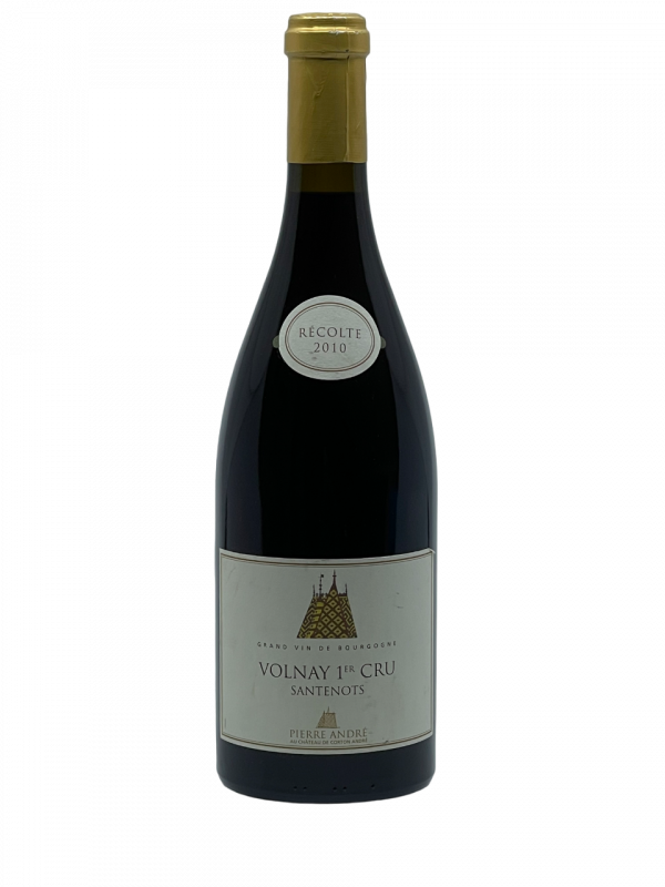 Bourgogne Volnay Premier Cru Santenots Château Corton Pierre André appellation climat colline superficie hectare vignes vin rouge parcelle raisin terroir connaissance élevage vinification fût de chêne noble barrique panoplie aromatique millésime nez bouche attaque finale note arôme bouquet palais couleur robe reflets couleur carmin cerise burlat griotte cassis mûre menthe sauvage velouté acidité longueur vanille tanin soyeux intense fruits rouges noirs maturité apogée vieillissement garde resplendissant merveille texture dense