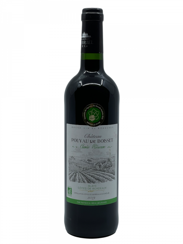 Bordeaux Blaye Côtes de Bordeaux Château Poyau de Boisset Cuvée réserve vin rouge biologique certification vignobles domaine propriété viticole famille beunard tradition savoir-faire vignoble culture ancestrale progrès modernité millésime nez bouche attaque finale note arôme bouquet couleur robe reflets grenat tuilé intense discret agréable prune épice pivoine toasté ample fraîche justesse parfum tanin soyeux