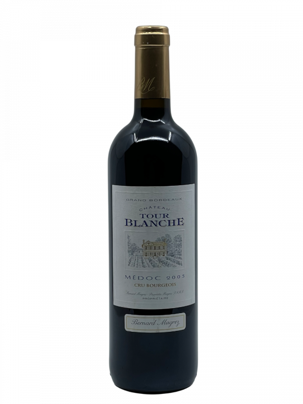 Bordeaux Médoc Cru Bourgeois Château Tour Blanche Bernard Magrez Propriété vignoble vins rouges classement cépage assemblage cuvée Merlot Cabernet Sauvignon Cabernet Franc Petit Verdot millésime couleur sombre foncé reflets violines arômes notes fruits noirs réglisse jolie vanillée ample savoureuse belle intégration tanins prêt à boire