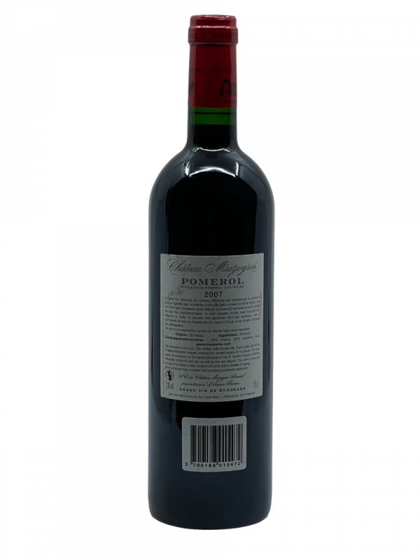 Bordeaux Pomerol rive droite Château Mazeyres propriété Société Générale assurance vie Sogecap vignoble viticole vigne vin rouge qualité finesse expression terroir famille Moueix Guillard superficie hectare millésime nez bouche attaque finale note arôme bouquet palais palette aromatique couleur robe reflets grenat éventail riche violette lilas fruits noirs nectar rond crémeux longueur persistance