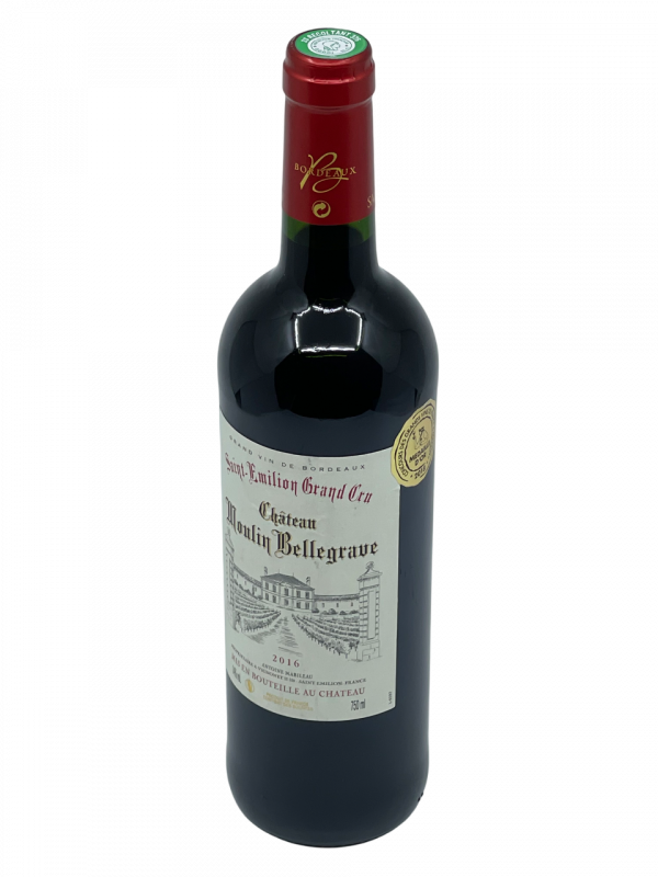 Bordeaux Saint Émilion Grand Cru Château Moulin Bellegrave antoine mabileau vin rouge vignes domaine propriété viticole superficie hectare dynamique technique renouveau respect terroir qualité millésime nez bouche attaque finale note arôme bouquet couleur robe reflets pourpre brillant équilibre parfait enthousiasme griotte cassis pruneau fruité velouté complexe équilibré pureté richesse palais acidité fruité sensation fraîcheur persistance médaille or