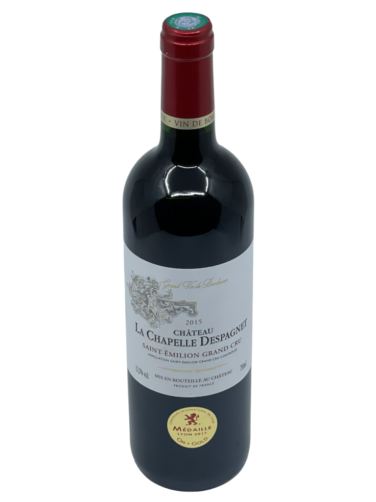 Bordeaux Saint Émilion Grand Cru Château La Chapelle Despagnet vigne vin rouge propriété familiale excellence tradition savoir-faire génération Libourne riche complexité prestigieux terroir millésime nez bouche attaque finale note arôme bouquet couleur robe reflets rubis fruit rouge acidulé vive équilibré gras volume fraîcheur droiture longueur médaille or