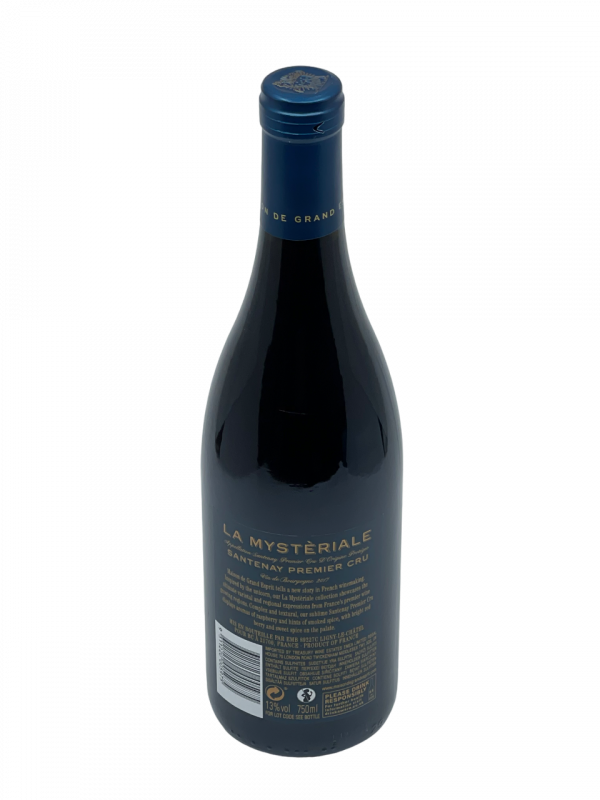 Bourgogne appellation climat Santenay Premier Cru Maison de Grand Esprit La Mystèriale maison négoce domaine vigne vin rouge vignoble terroir cépage pinot noir millésime nez bouche attaque finale note arôme bouquet palais palette aromatique couleur robe reflets brillant complexe harmonieux fragrance fruité floral réglisse intense tanin ferme belle finesse structure charpenté délicat persistance