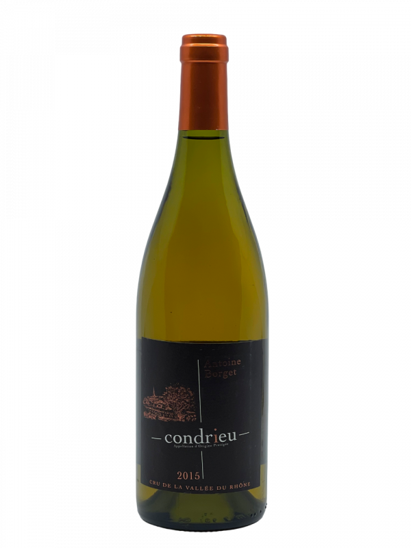 Rhône Condrieu appellation domaine Antoine Borget négociant vigne vin blanc sec millésime nez bouche attaque finale note arôme bouquet couleur robe reflets style dorée brillante expression magnifique dynamique fraîcheur complexe abricot pêche violette pêche blanche fruit