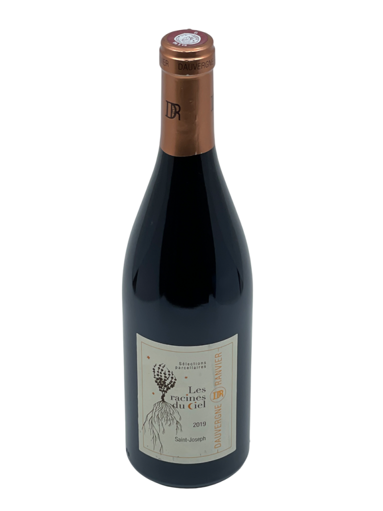 Rhône Saint Joseph Les Racines du Ciel domaine françois dauvergne jean françois ranvier négoce vallée du Rhône vignoble emblématique génération vigneron vigne vin rouge terroir millésime nez bouche attaque finale note arôme bouquet palais palette aromatique couleur robe reflets fruit rouge surmûri garrigue muscade maturité ample confit chaleureux tapissé tanin gras solaire généreux