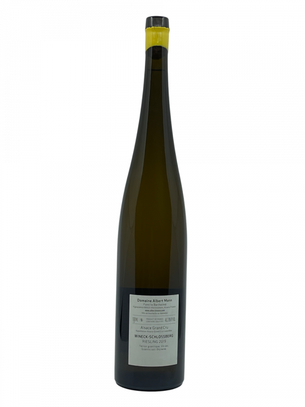 Alsace Grand Cru Wineck Schlossberg appellation terroir climat domaine albert mann famille histoire réputation riesling cépage vignerons parcelle superficie hectare vigne vin blanc sec bouteille magnum goulot bague millésime nez bouche attaque finale note arôme bouquet palais palette aromatique couleur robe reflets matière amer salinité superbe merveilleux parfumé citronné épicé charmant racé longueur excellent énergie précision