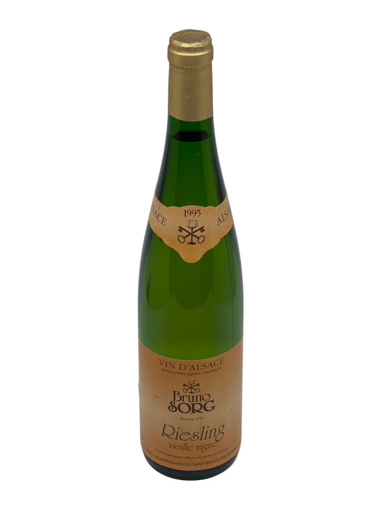 Alsace Bruno Sorg vignoble domaine cépage riesling typicité négoce millésime nez bouche attaque finale note arôme bouquet couleur robe reflets intense équilibre jaune clair limpide fruité citron équilibre réussi