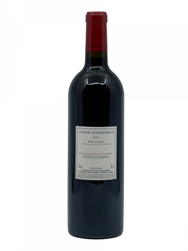 Bordeaux Pauillac Grand Cru Classé 1855 Château Duhart Milon vignoble vin rouge graves mouton lafite famille rothschild succession propriété vinification culture qualité niveau millésime nez bouche attaque finale note arôme bouquet palais palette aromatique couleur robe reflets merveille concentration immense distinction racée épice touche perceptible complexité garde viellissement