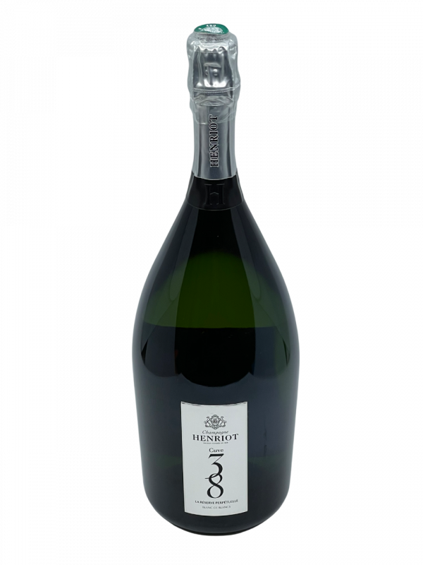 Champagne Brut blanc de blancs henriot cuvée 38 réserve perpétuelle magnum assemblage cépage chardonnay orfèvre vision architecte art essence sélection parcelle magnifique complexe audace inspiration visionnaire prestige côte des Blanc Grand Cru millésime nez bouche attaque finale note arôme bouquet palais palette aromatique couleur robe reflets équilibre perfection finesse puissance dégustation agrume fruit noyaux confit texture généreux opulent miel épice douce vanille minéralité fraîcheur potentiel garde vieillissement