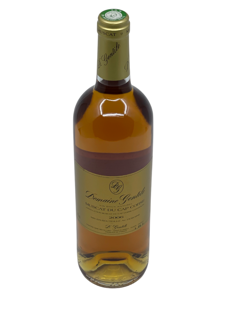 Corse muscat du cap corse appellation patrimonio terroir site classé domaine gentile exploitation superficie hectare histoire famille génération succession transmission savoir-faire honneur passion force cœur tradition typicité interprétation créateur cépage muscat petit grain millésime nez bouche attaque finale note arôme bouquet palais palette aromatique couleur robe reflets maîtrise perfection complexe sucré alcool vieillissement garde safran noisette énergie