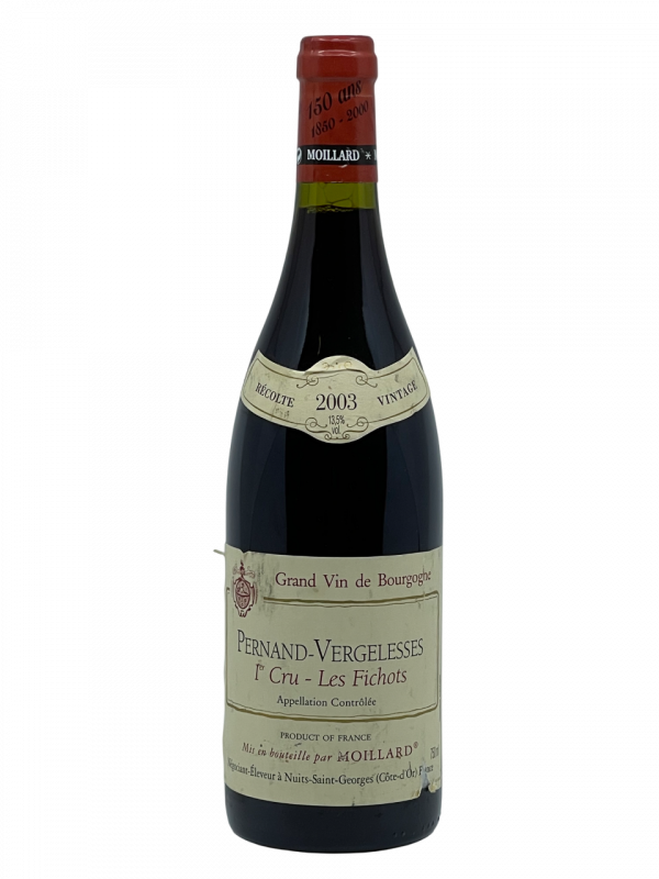 Bourgogne Pernand Vergelesses Premier Les Fichots Maison Moillard climat appellation colline corton vigneron viticole vigne vin rouge cave cuvée génération succession savoir-faire tradition rigueur prestigieux réputation partenaire œnologue qualité représentation terroir jeunesse millésime nez bouche attaque finale note arôme bouquet couleur robe reflets rubis violet minérale graphite charbon fraise griotte nuance boisée puissante précise fraîche maturité longueur vieillissement apogée