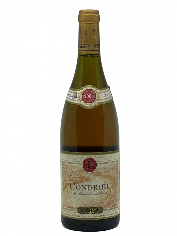 Rhône Condrieu appellation emblématique vallée du Rhône prestigieuse maison E. Guigal domaine château d’Ampuis joyau renaissance monuments historiques patrimoine classé vignoble vigne vin blanc Côte Rôtie Saint Joseph Hermitage Gigondas Crozes Hermitage millésime nez bouche attaque finale note arôme bouquet palais palette aromatique couleur robe reflets jaune doré brillant limpide intense fleur violette fruits chair jaune blanche abricot pêche agrumes fraîche gras richesse onctuosité harmonie rondeur fraîcheur charnue remarquable minéralité
