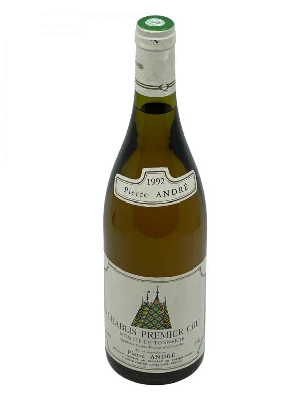 Bourgogne Chablis Premier Cru Montée de Tonnerre Château Corton Pierre André appellation climat colline charme superficie hectare vignes vin blanc parcelle raisin terroir connaissance élevage vinification fût de chêne noble barrique millésime nez bouche attaque finale note arôme bouquet palais couleur robe reflets jaune or fleurs blanches tilleul acacia mâtiné miel vive minérale pierre à fusil silex