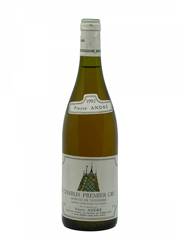Bourgogne Chablis Premier Cru Montée de Tonnerre Château Corton Pierre André appellation climat colline charme superficie hectare vignes vin blanc parcelle raisin terroir connaissance élevage vinification fût de chêne noble barrique millésime nez bouche attaque finale note arôme bouquet palais couleur robe reflets jaune or fleurs blanches tilleul acacia mâtiné miel vive minérale pierre à fusil silex