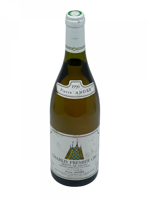 Bourgogne Chablis Premier Cru Monts de Milieu Château Corton Pierre André appellation climat colline charme superficie hectare vignes vin blanc parcelle raisin terroir connaissance élevage vinification fût de chêne noble barrique millésime nez bouche attaque finale note arôme bouquet palais couleur robe reflets jaune or agrume fruit mûr confit fragrance floral pâtisserie épice vanille noisette tendre charnu rondeur agréable gourmande vieillissement pain grillé fleurs blanches tilleul acacia mâtiné miel vive
