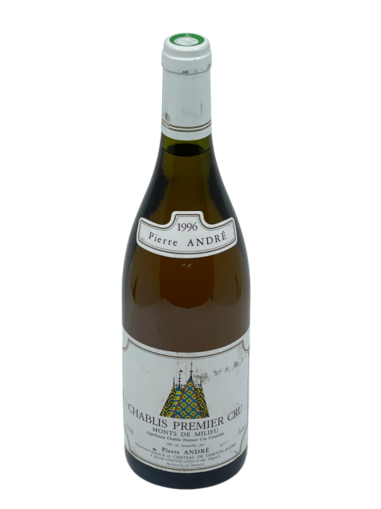 Bourgogne Chablis Premier Cru Monts de Milieu Château Corton Pierre André appellation climat colline charme superficie hectare vignes vin blanc parcelle raisin terroir connaissance élevage vinification fût de chêne noble barrique millésime nez bouche attaque finale note arôme bouquet palais couleur robe reflets jaune or agrume fruit mûr confit fragrance floral pâtisserie épice vanille noisette tendre charnu rondeur agréable gourmande vieillissement pain grillé fleurs blanches tilleul acacia mâtiné miel vive