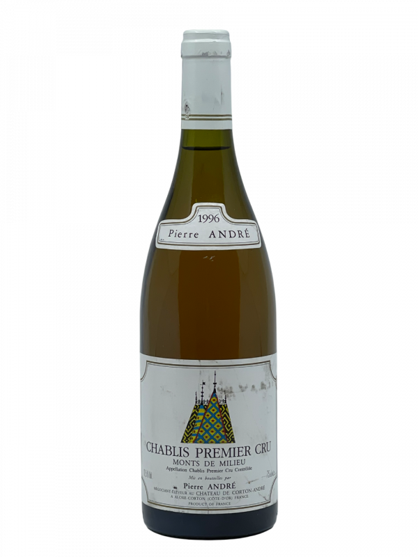 Bourgogne Chablis Premier Cru Monts de Milieu Château Corton Pierre André appellation climat colline charme superficie hectare vignes vin blanc parcelle raisin terroir connaissance élevage vinification fût de chêne noble barrique millésime nez bouche attaque finale note arôme bouquet palais couleur robe reflets jaune or agrume fruit mûr confit fragrance floral pâtisserie épice vanille noisette tendre charnu rondeur agréable gourmande vieillissement pain grillé fleurs blanches tilleul acacia mâtiné miel vive