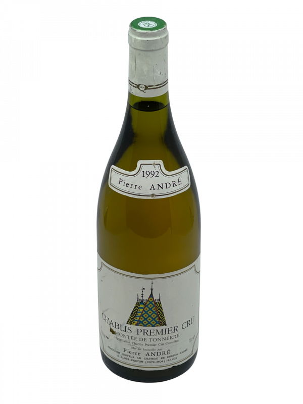 Bourgogne Chablis Premier Cru Montée de Tonnerre Château Corton Pierre André appellation climat colline charme superficie hectare vignes vin blanc parcelle raisin terroir connaissance élevage vinification fût de chêne noble barrique millésime nez bouche attaque finale note arôme bouquet palais couleur robe reflets jaune or fleurs blanches tilleul acacia mâtiné miel vive minérale pierre à fusil silex