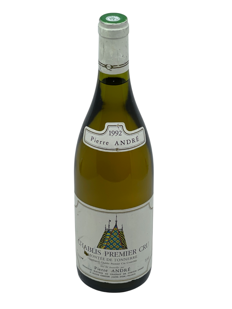Bourgogne Chablis Premier Cru Montée de Tonnerre Château Corton Pierre André appellation climat colline charme superficie hectare vignes vin blanc parcelle raisin terroir connaissance élevage vinification fût de chêne noble barrique millésime nez bouche attaque finale note arôme bouquet palais couleur robe reflets jaune or fleurs blanches tilleul acacia mâtiné miel vive minérale pierre à fusil silex