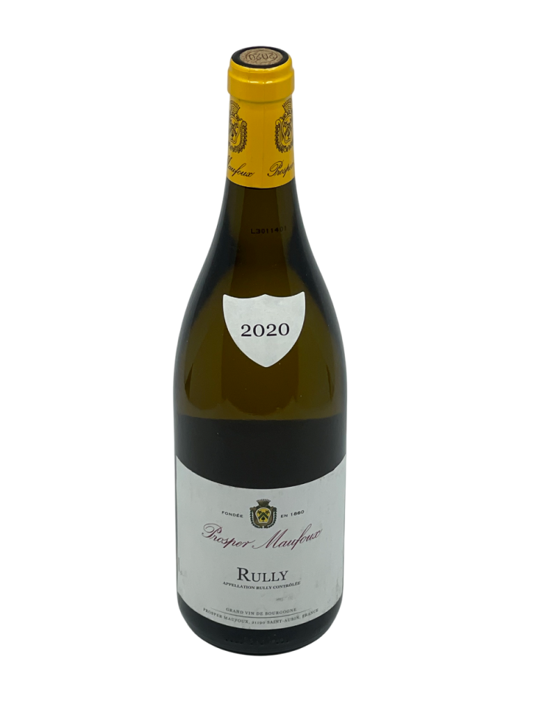 Bourgogne rully appellation climat domaine familial prosper maufoux château Saint Aubin maison cuvée cépage chardonnay grand cru essor vignoble vigne vin blanc exceptionnel terroir mythique Côte de Beaune Côte de Nuits Côte Châlonnaise Mâconnais millésime nez bouche attaque finale note arôme bouquet palais palette aromatique couleur robe reflets or pâle fruit jaune épice texture gourmande sublime boisé discret toasté poivré délicat talent hommage vinificateur savoureux pêche