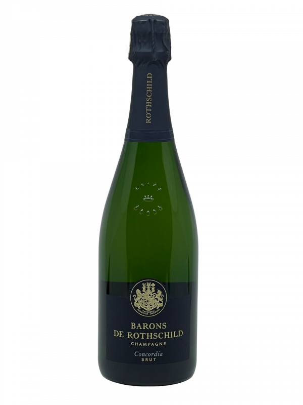 Champagne maison brut barons rothschild création cuvée concordia famille alliance château lafite magnifique majestueux terroir qualité art de vivre expression audace style sublime assemblage cépage chardonnay pinot noir vin blanc effervescent mousse finesse élégance millésime nez bouche attaque finale note arôme bouquet palais palette aromatique couleur robe reflets pureté dosage équilibre vieillissement