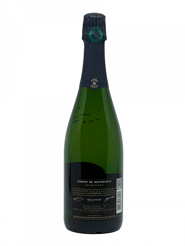 Champagne maison brut barons rothschild création cuvée concordia famille alliance château lafite magnifique majestueux terroir qualité art de vivre expression audace style sublime assemblage cépage chardonnay pinot noir vin blanc effervescent mousse finesse élégance millésime nez bouche attaque finale note arôme bouquet palais palette aromatique couleur robe reflets pureté dosage équilibre vieillissement