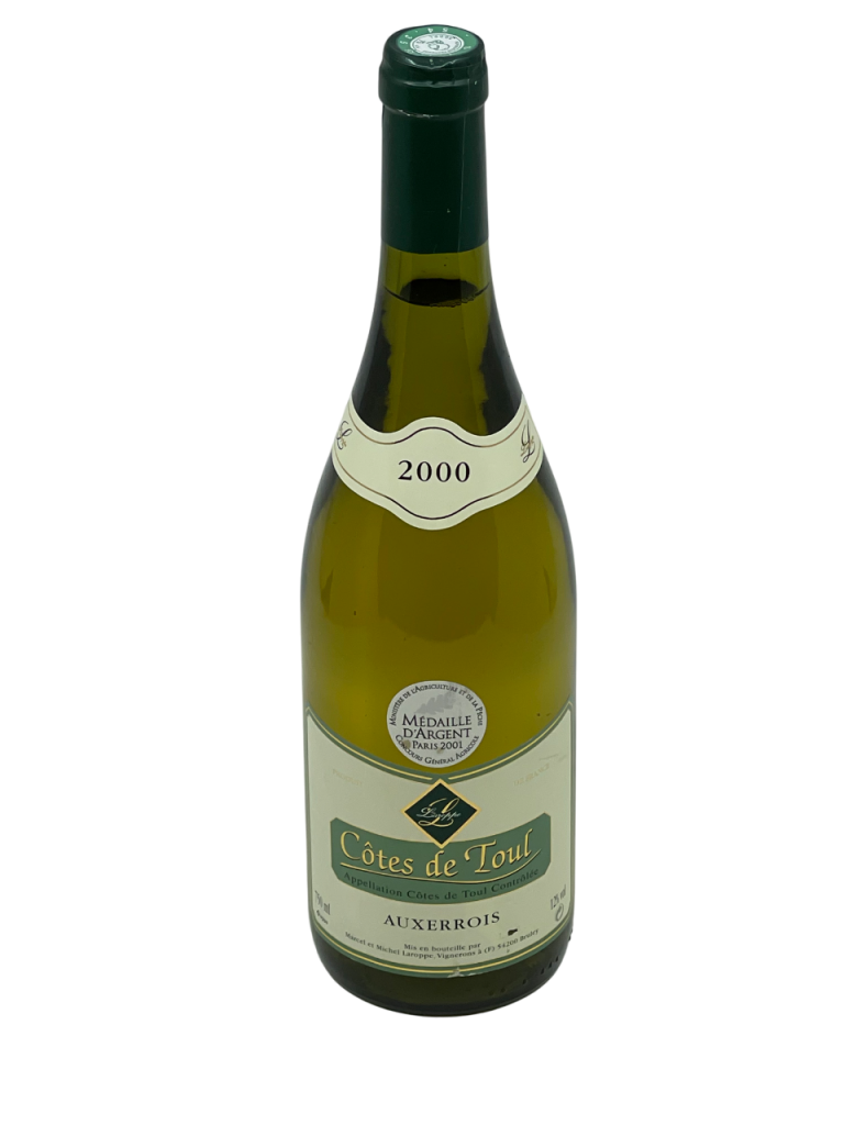 Lorraine Côtes de Toul appellation AOC Domaine Laroppe familial génération transmission succession savoir-faire expertise ancestral historique producteur récoltant cépage auxerrois vigne vin blanc millésime nez bouche attaque finale note arôme bouquet palais palette aromatique couleur robe reflets richesse agrume pomme verte coing pistache vieillissement apogée maturité charmeur médaille