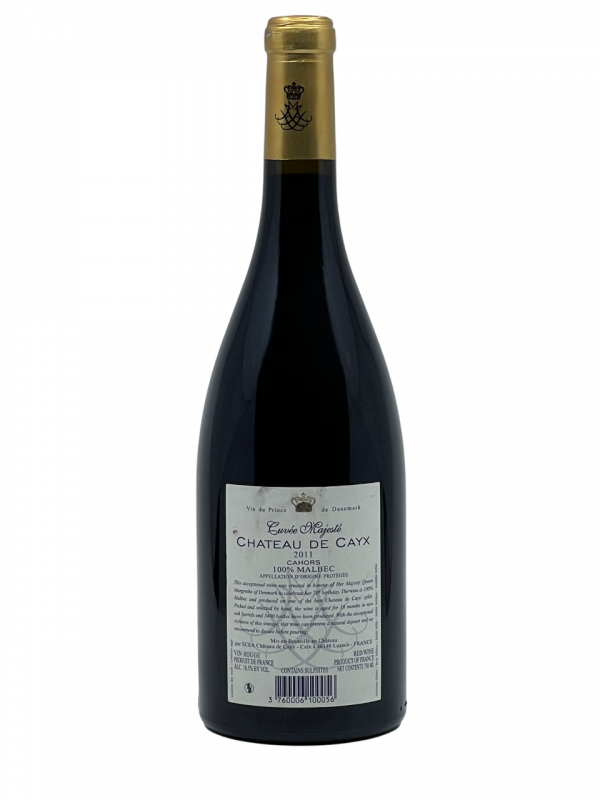 Sud-Ouest Cahors appellation Château de Cayx Prince du Danemark Cuvée Majesté Reine famille royale mariage acquisition restauration impulsion région prestigieux vignoble vigne vin rouge cépage malbec millésime nez bouche attaque finale note arôme bouquet palais palette aromatique couleur robe reflets intense complexe raffiné fruits noirs vanille chocolat mentholé charpenté velouté suave