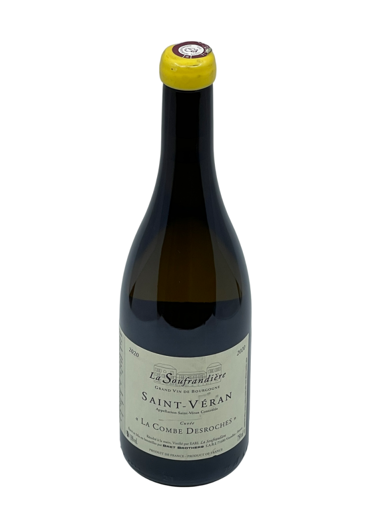 Bourgogne Saint Véran cuvée la combe desroches appellation climat terroirs la soufrandière domaine familial visionnaire Mâconnais famille bret génération vigneron vin biologique Bio AB vignes vin blanc vinzelles transmission renaissance tradition modernité viticulture respect environnement vinification expression cépage chardonnay millésime nez bouche attaque finale note arôme bouquet palais palette aromatique couleur robe reflets jaune paille cuivré acide citrique herbacé pomme grillé cidre chèvrefeuille fleur miel huile citron juteux clair fin caractère pomme friable acidité soyeuse crémeux longueur