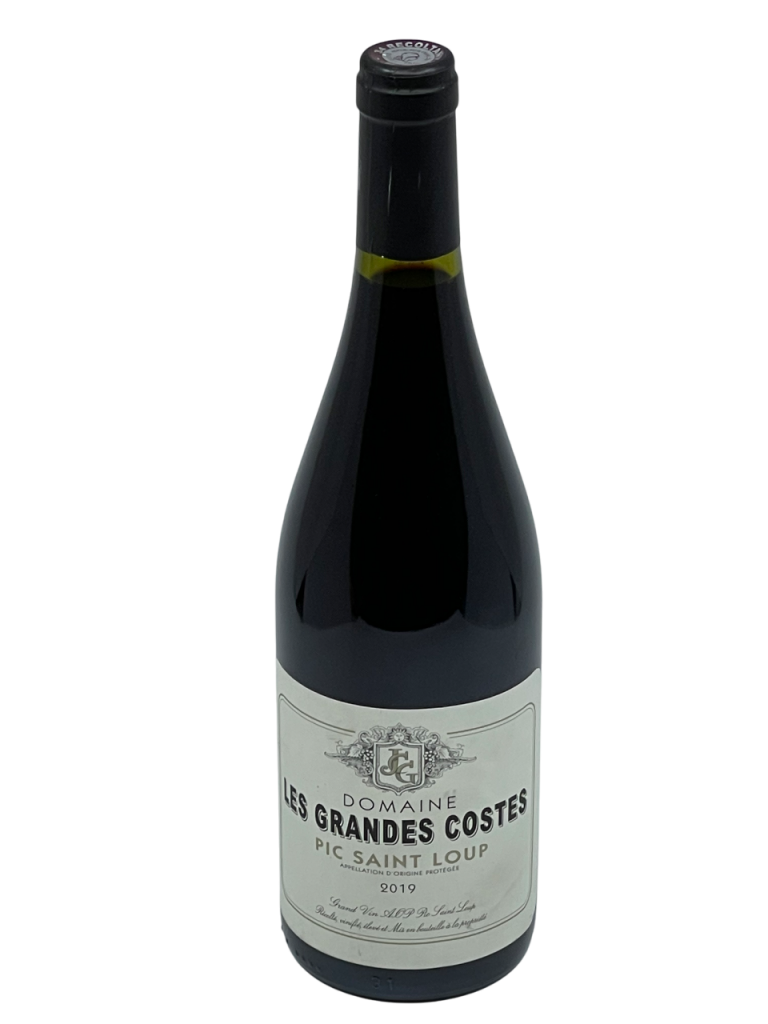 Languedoc Roussillon Pic Saint Loup appellation cévennes domaine les grandes costes jean christophe granier terroir superficie hectare exploitation presse vinicole propriété familiale vigne vin rouge vignoble garrigue montagne respect environnement fidèle élaboration millésime nez bouche attaque finale note arôme bouquet palais palette aromatique couleur robe reflets pourpre sombre violine exubérant originalité framboise groseille griotte poivre tapenade iode riche minérale cerise mûre épice pure tenace fraîcheur tanin soyeux
