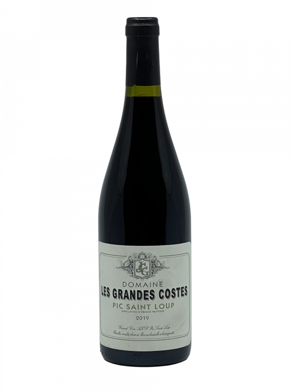 Languedoc Roussillon Pic Saint Loup appellation cévennes domaine les grandes costes jean christophe granier terroir superficie hectare exploitation presse vinicole propriété familiale vigne vin rouge vignoble garrigue montagne respect environnement fidèle élaboration millésime nez bouche attaque finale note arôme bouquet palais palette aromatique couleur robe reflets pourpre sombre violine exubérant originalité framboise groseille griotte poivre tapenade iode riche minérale cerise mûre épice pure tenace fraîcheur tanin soyeux
