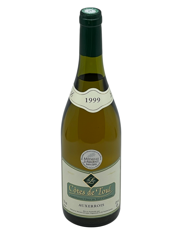 Lorraine Côtes de Toul appellation AOC Domaine Laroppe familial génération transmission succession savoir-faire expertise ancestral historique producteur récoltant cépage auxerrois vigne vin blanc millésime nez bouche attaque finale note arôme bouquet palais palette aromatique couleur robe reflets richesse agrume pomme verte coing pistache vieillissement apogée maturité charmeur médaille